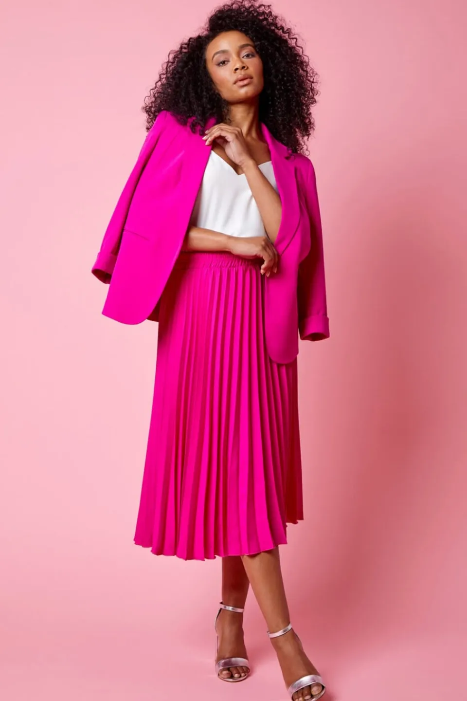 Coats & Jackets>Roman Candy Pink Classic Stretch Blazer 03Pink