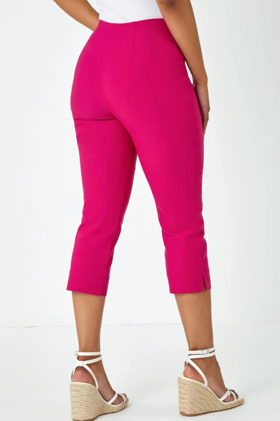 Trousers>Roman Petite Cropped Stretch Trouser Cerise