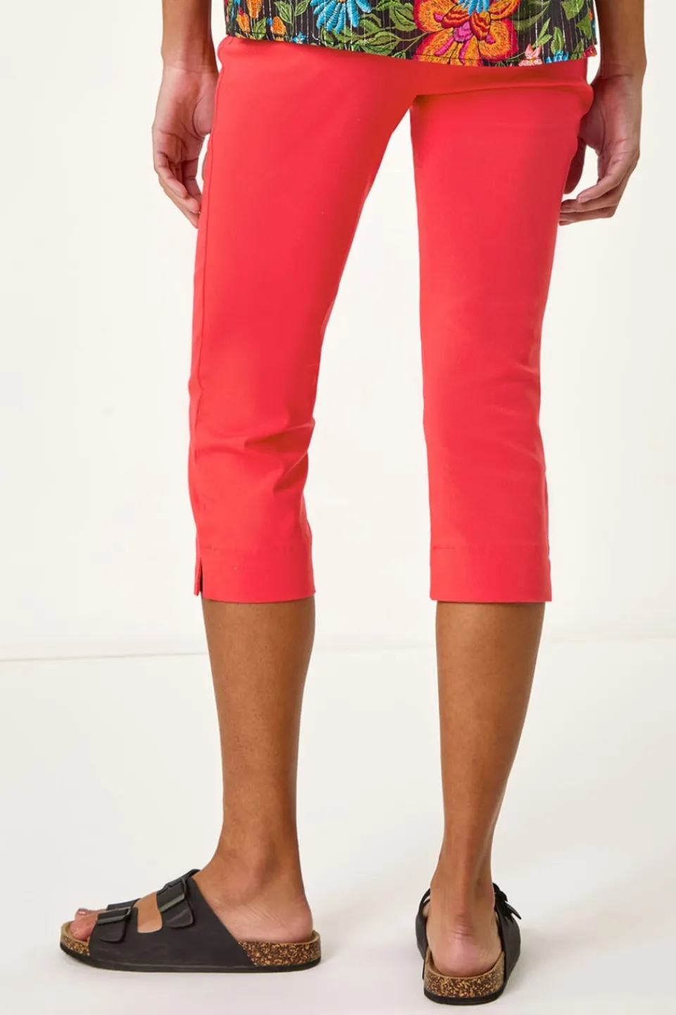 Trousers>Roman Coral Cropped Stretch Trousers