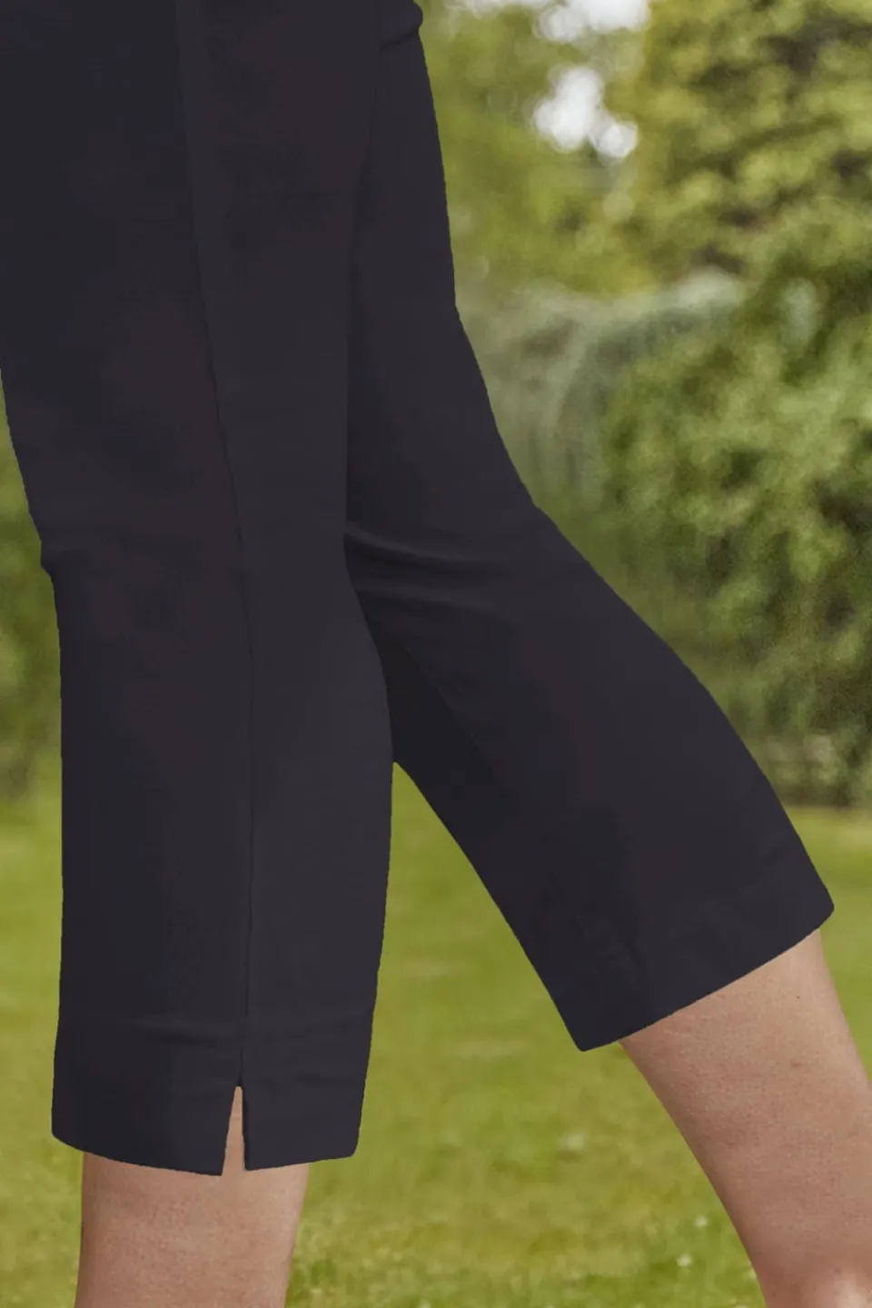 Trousers>Roman Dark Grey Cropped Stretch Trouser Capri Summer Leggings 3/4 Pedal Pushers DarkGrey
