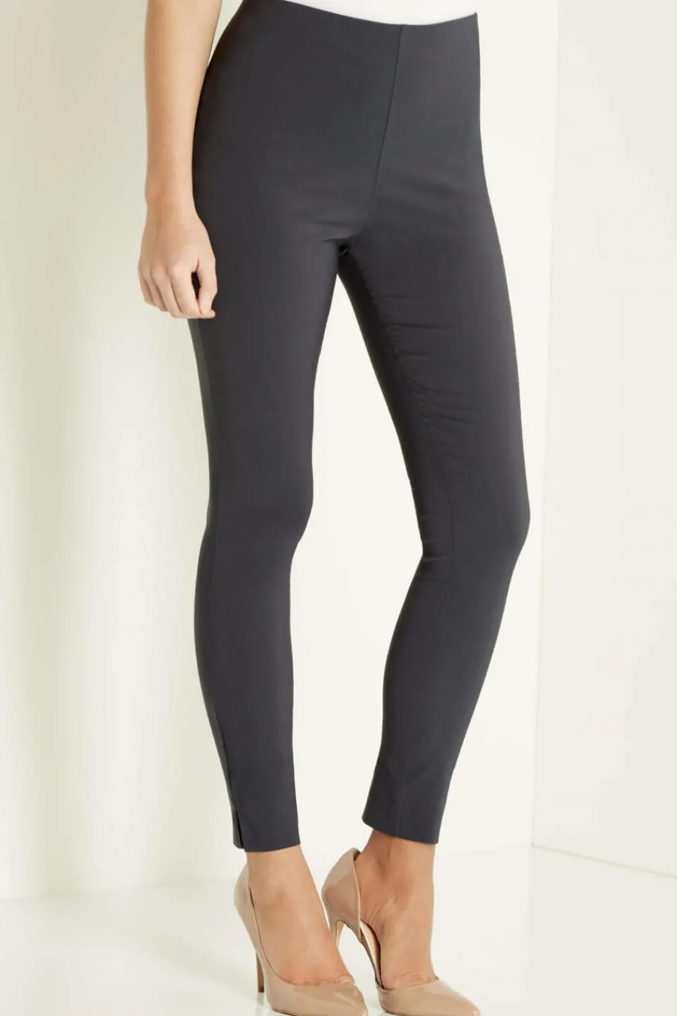 Trousers>Roman Dark Grey Full Length Elastic Waist Stretch Trousers DarkGrey