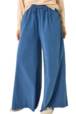 Trousers>Roman Denim Baby Corduroy Wide Leg Trousers