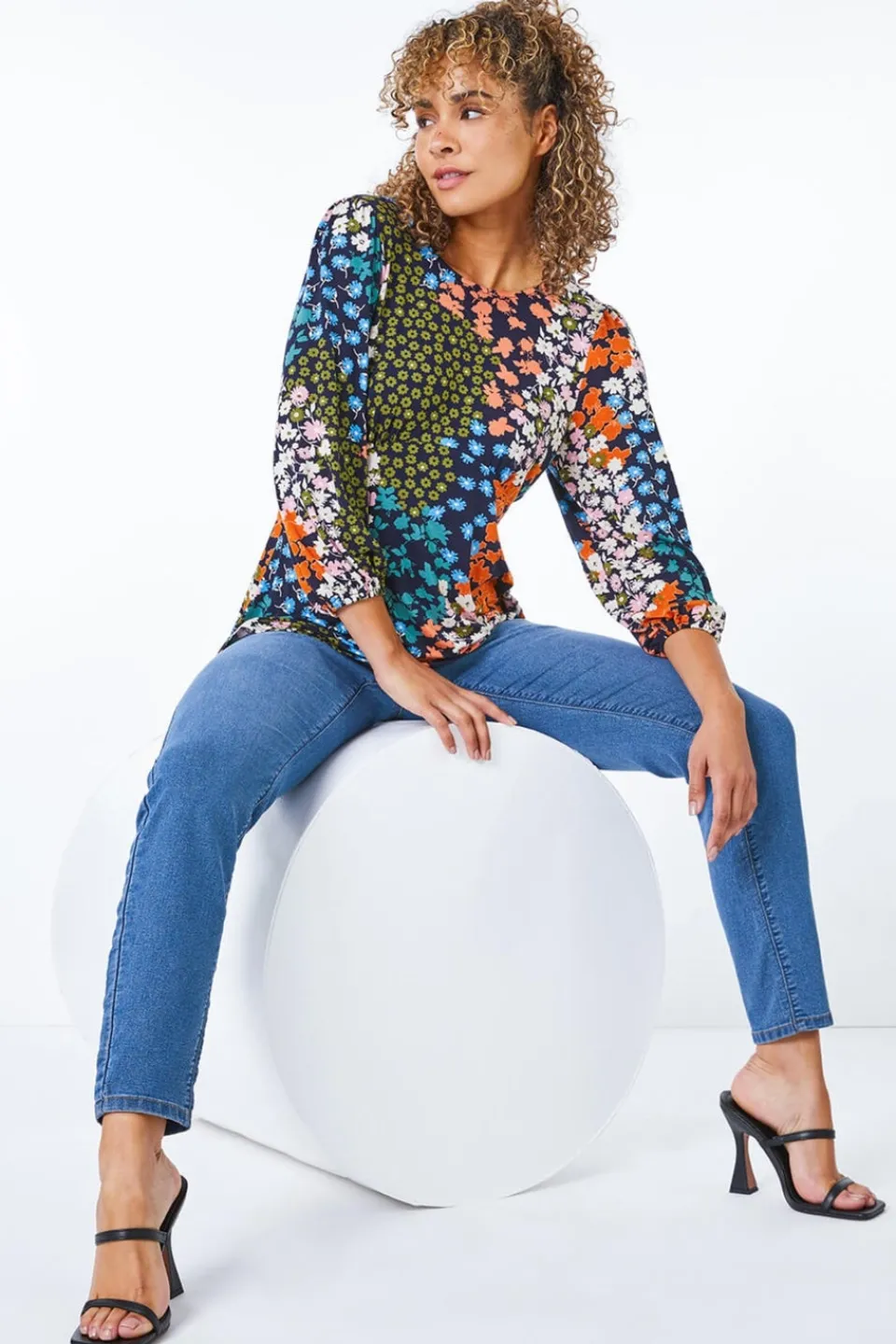 Jeans & Jeggings>Roman Denim Blue Petite Stretch Denim Elastic Waist Jegging BlueDenim