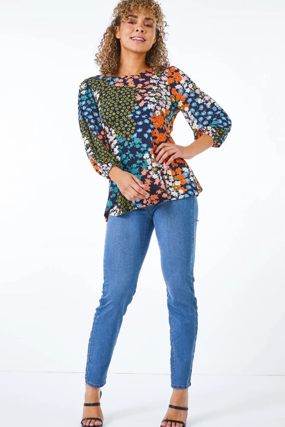 Jeans & Jeggings>Roman Denim Blue Petite Stretch Denim Elastic Waist Jegging BlueDenim