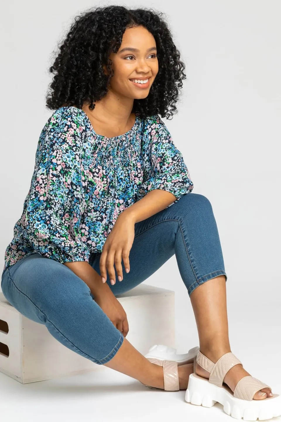 Jeans & Jeggings>Roman Petite Stretch Crop Jegging Denim