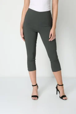 Trousers>Roman Cropped Stretch Trouser Capri Summer Leggings 3/4 Pedal Pushers Forest