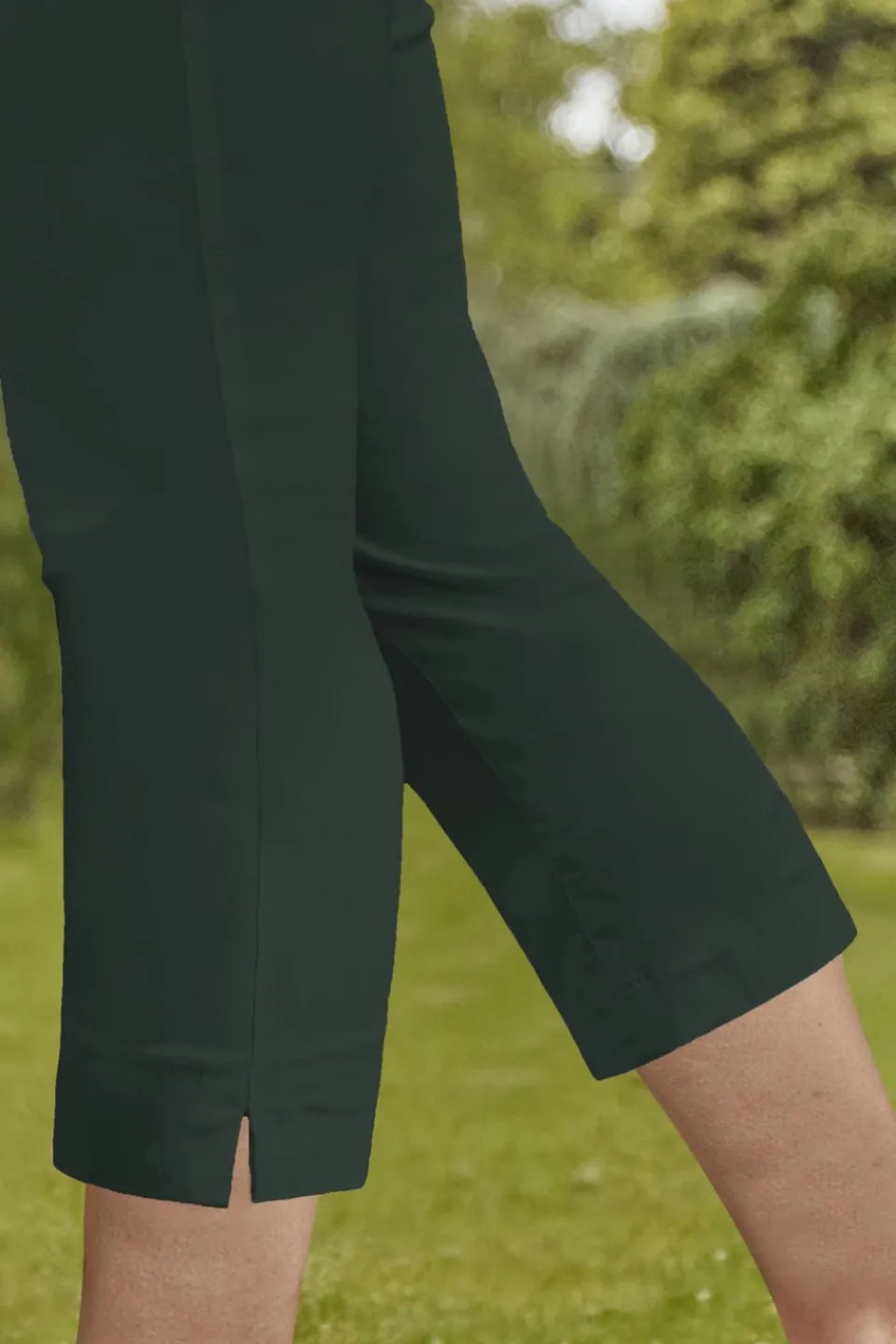 Trousers>Roman Cropped Stretch Trouser Capri Summer Leggings 3/4 Pedal Pushers Forest