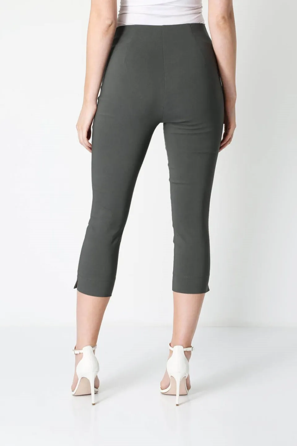 Trousers>Roman Cropped Stretch Trouser Capri Summer Leggings 3/4 Pedal Pushers Forest