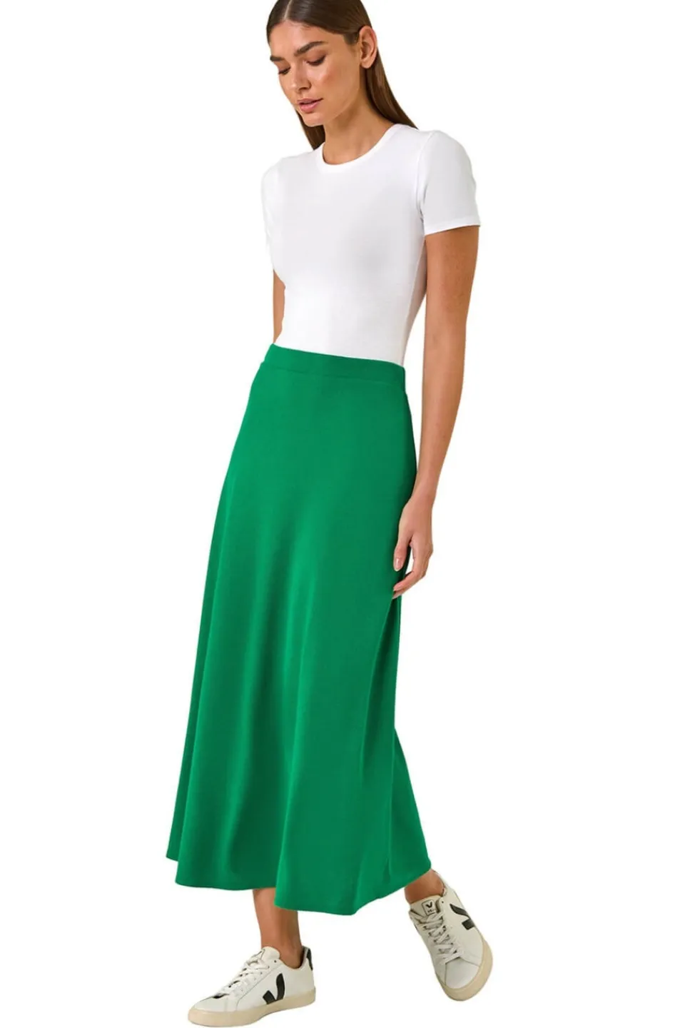 Skirts>Roman A Line Pull On Stretch Skirt Green