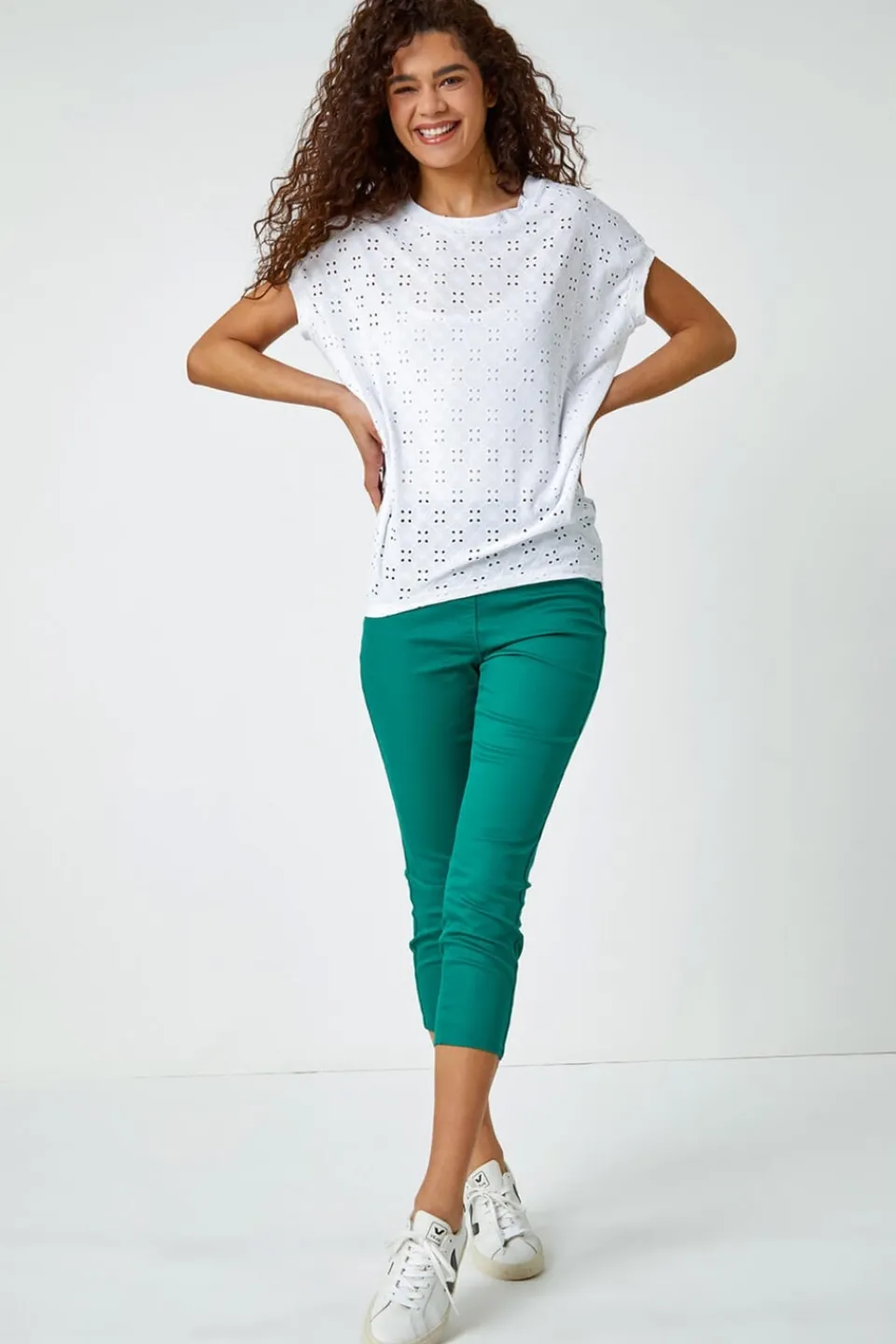 Jeans & Jeggings>Roman Cropped Stretch Denim Jegging Green
