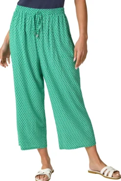 Trousers>Roman Green Petite Geometric Cropped Trouser