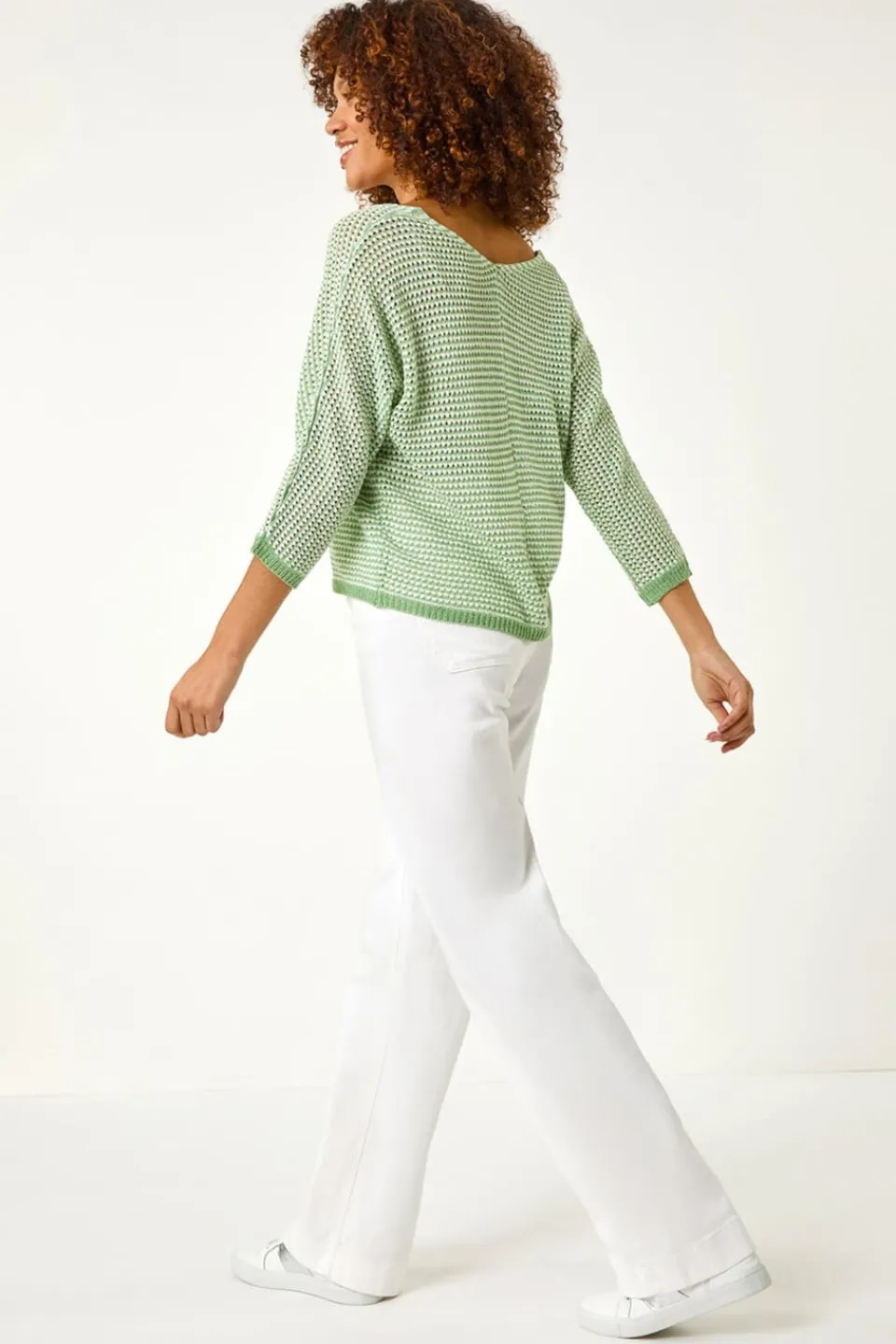 Tops>Roman Green Stitch Detail Knit Jumper