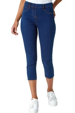 Jeans & Jeggings>Roman Cropped Stretch Denim Jegging Indigo
