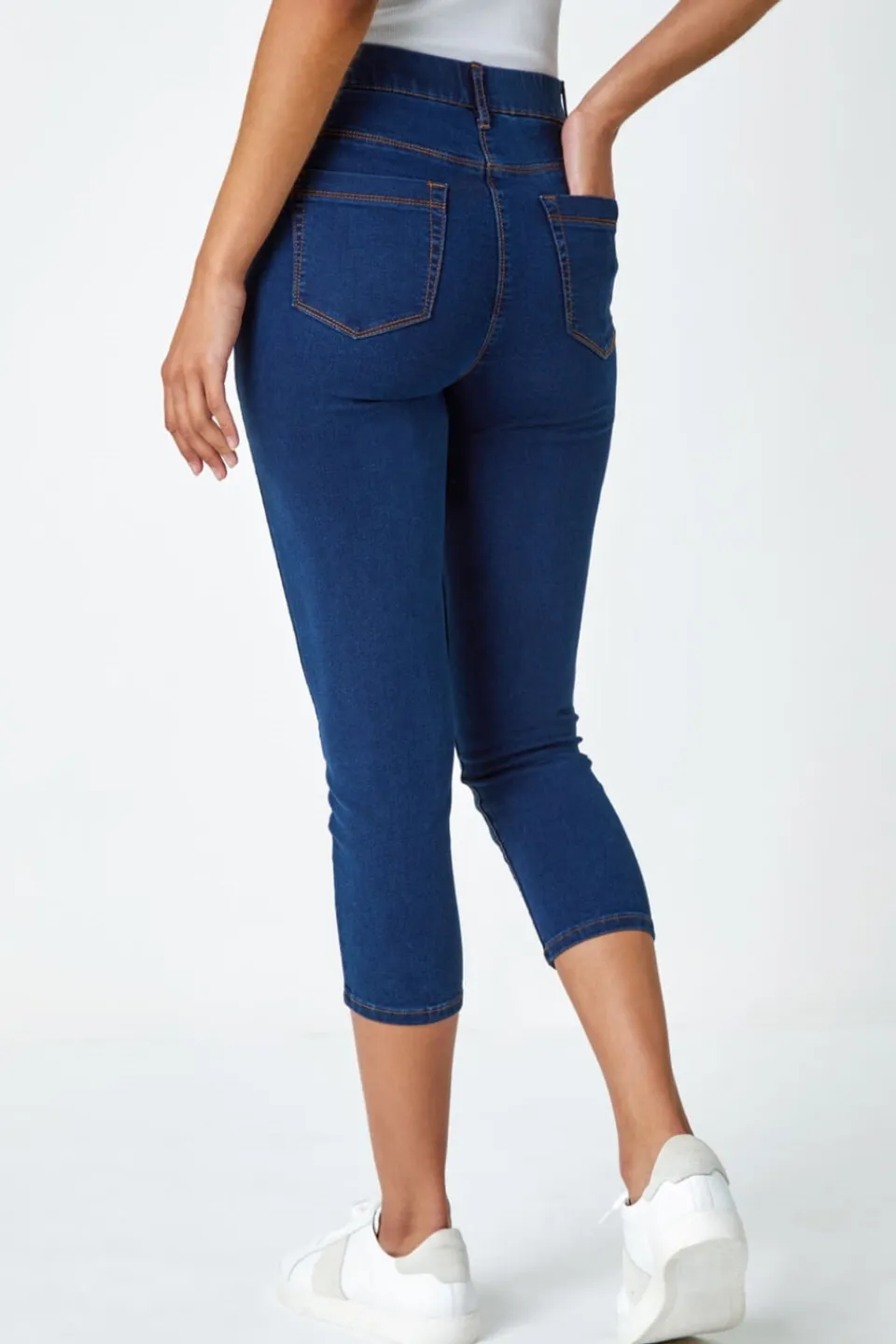 Jeans & Jeggings>Roman Cropped Stretch Denim Jegging Indigo
