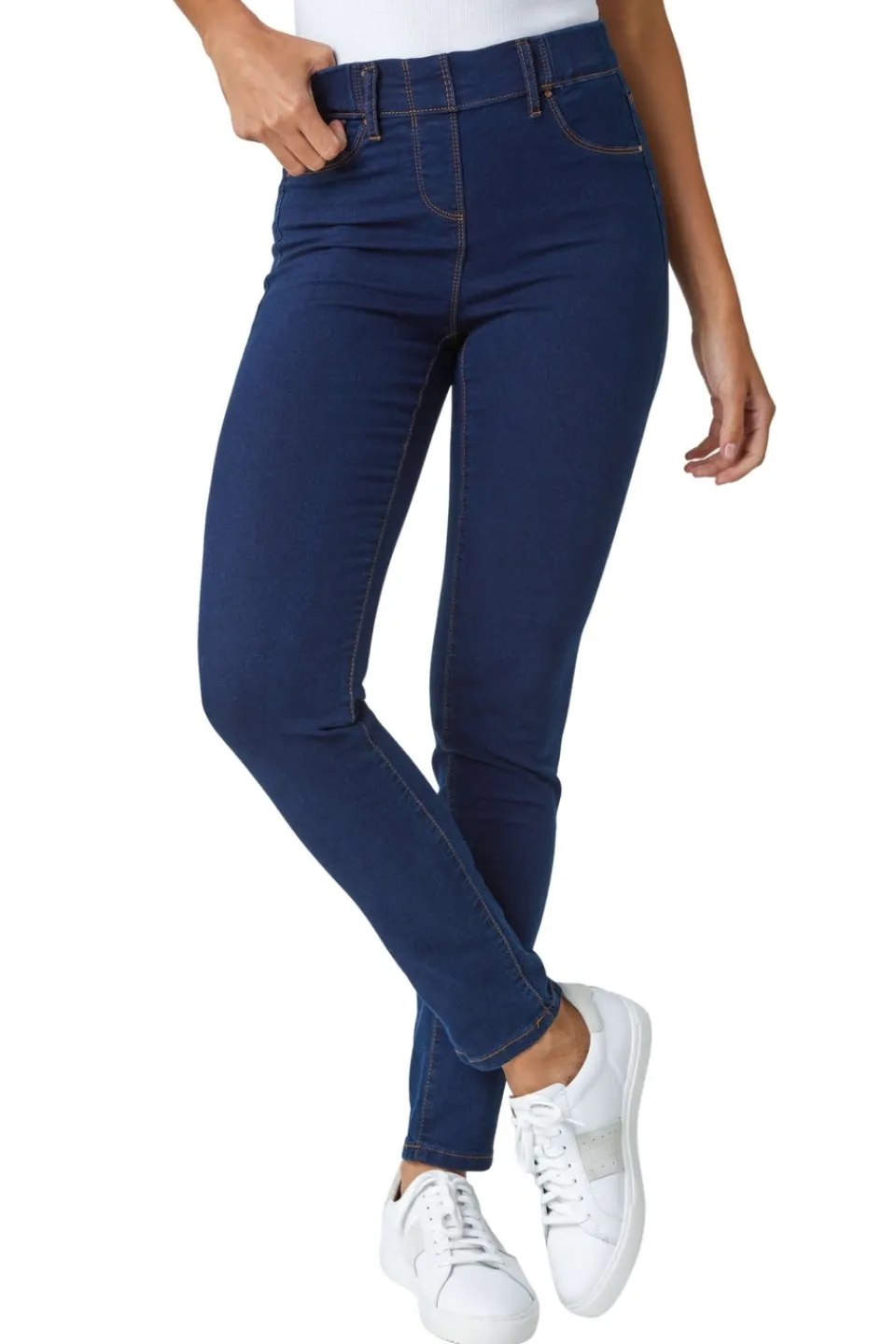 Jeans & Jeggings>Roman Elastic Waist 31" Denim Stretch Jegging Indigo