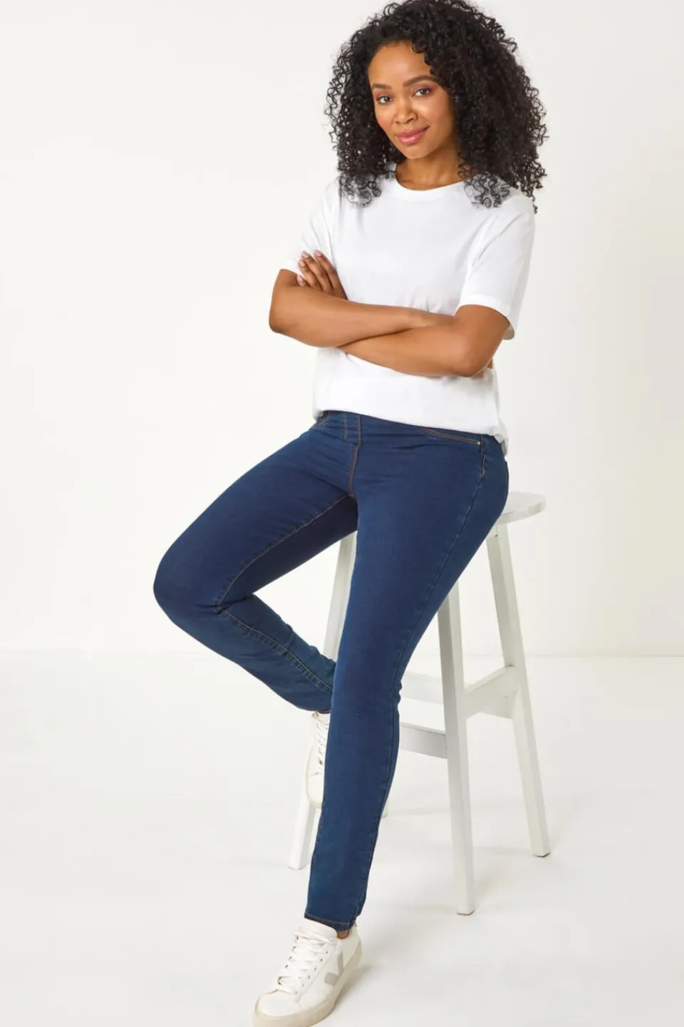 Jeans & Jeggings>Roman Indigo Petite Denim Stretch Jegging IndigoDenim