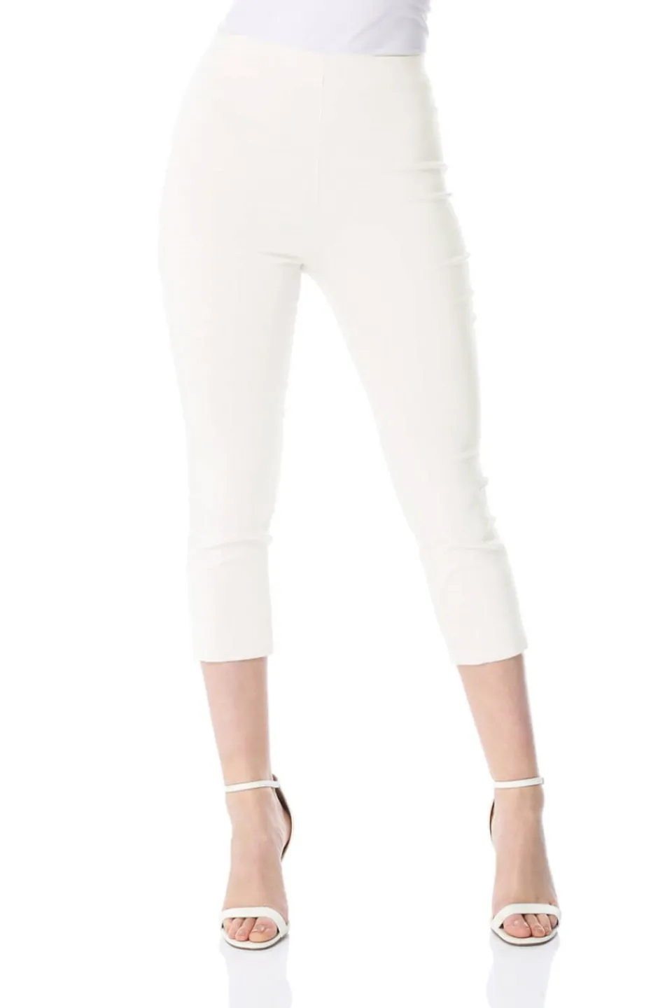 Trousers>Roman Cropped Stretch Trouser Capri Summer Leggings 3/4 Pedal Pushers Ivory