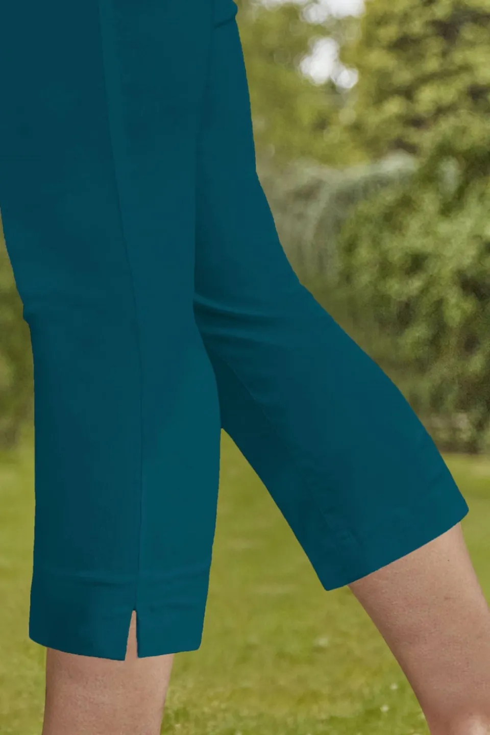 Trousers>Roman Jade Green Cropped Stretch Trouser Capri Summer Leggings 3/4 Pedal Pushers JadeGreen