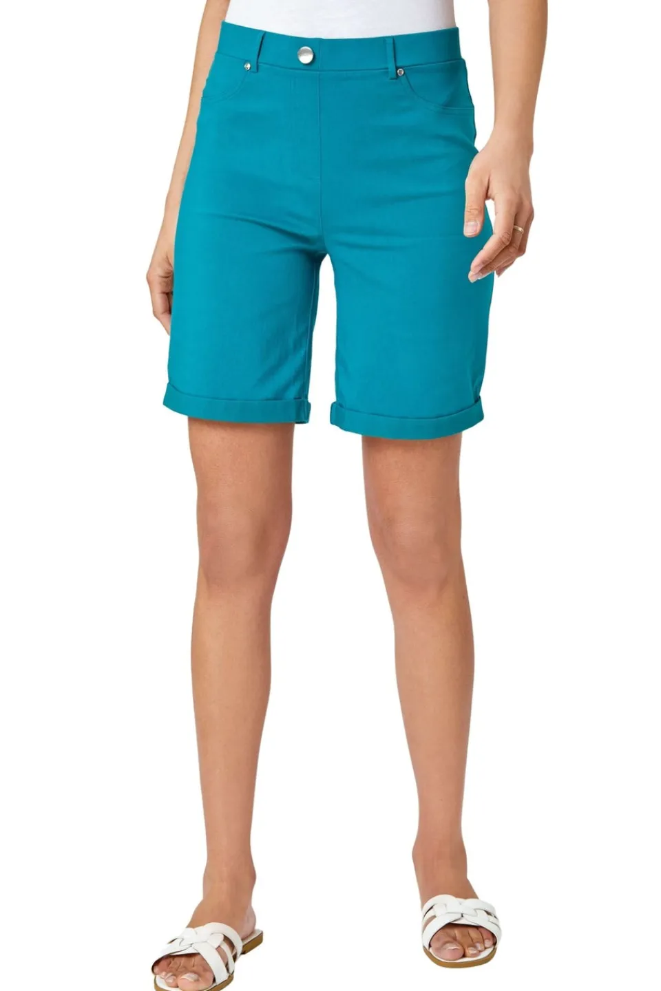 Shorts>Roman Turn Up Stretch Shorts Jade