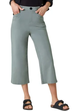 Trousers>Roman Khaki Cropped Stretch Culotte