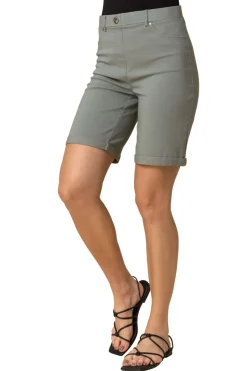 Shorts>Roman Turn Up Stretch Shorts Khaki