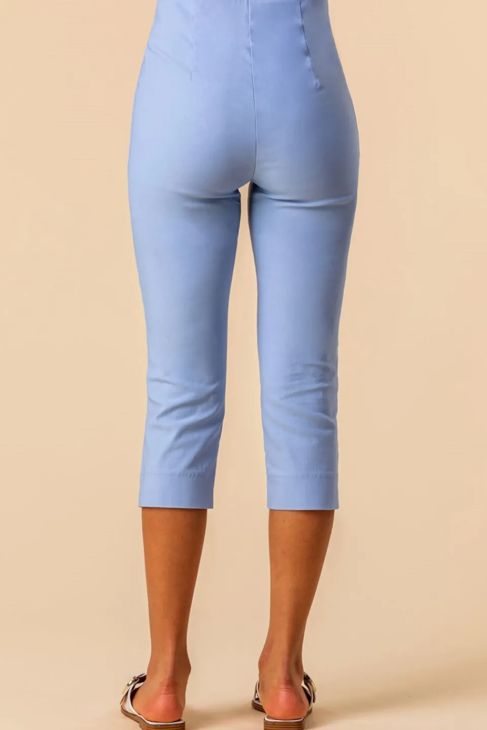 Trousers>Roman Light Blue Cropped Stretch Trouser LightBlue