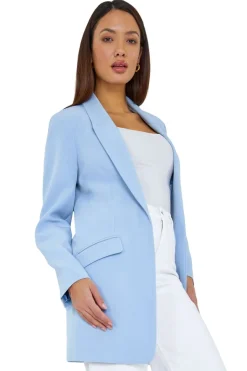 Coats & Jackets>Roman Light Blue Longline Blazer Jacket