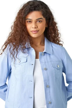 Coats & Jackets>Roman Light Blue Stretch Pocket Detail Jacket LightBlue