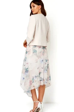 Coats & Jackets>Roman Light Pink Cropped Bolero Tailored Jaquard Jacket Wedding Shrug Fitted Blazer LightPink