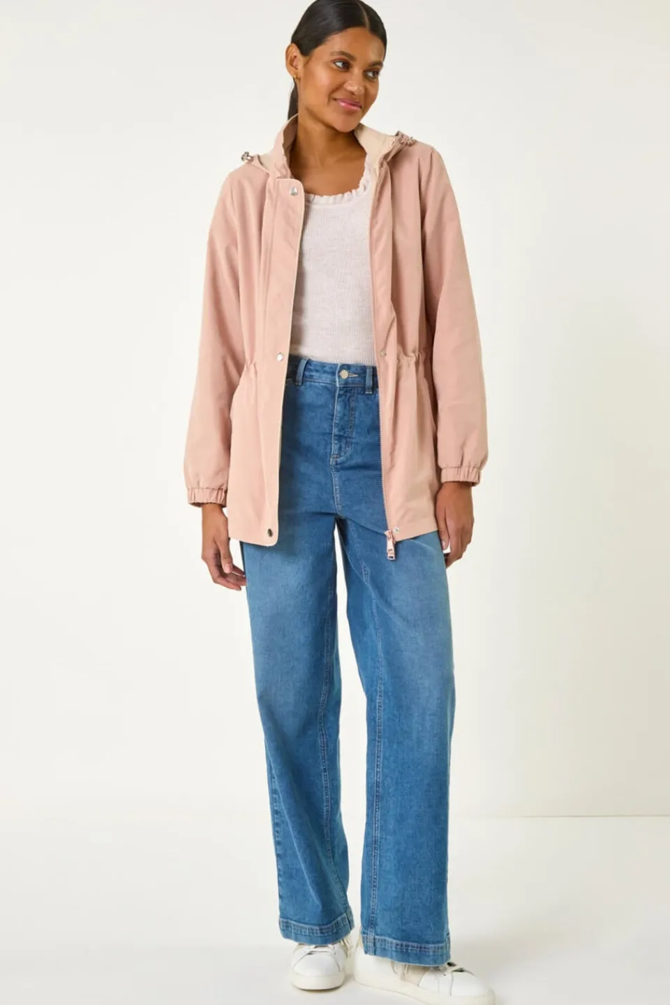 Coats & Jackets>Roman Light Pink Lightweight Hooded Jacket