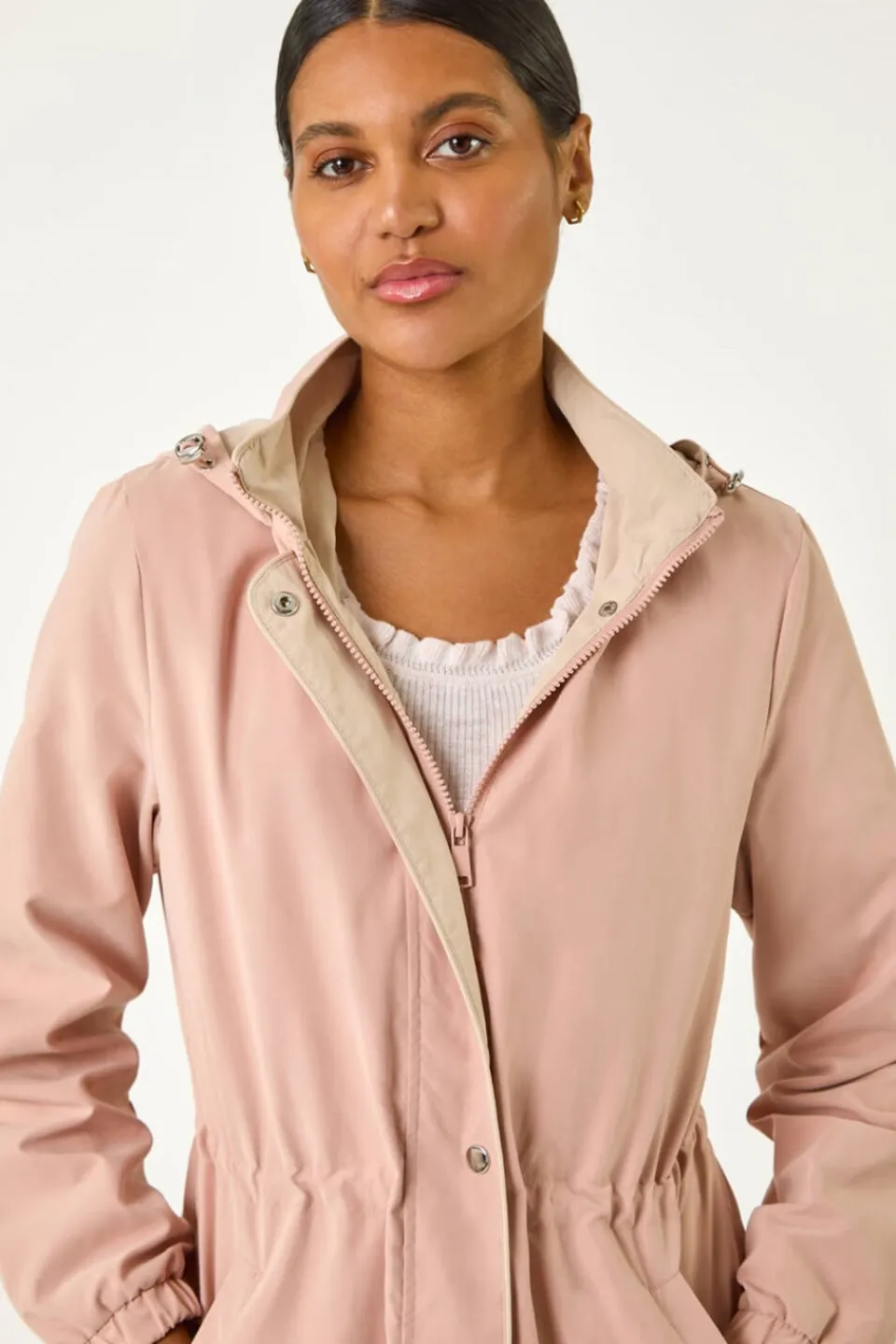 Coats & Jackets>Roman Light Pink Lightweight Hooded Jacket