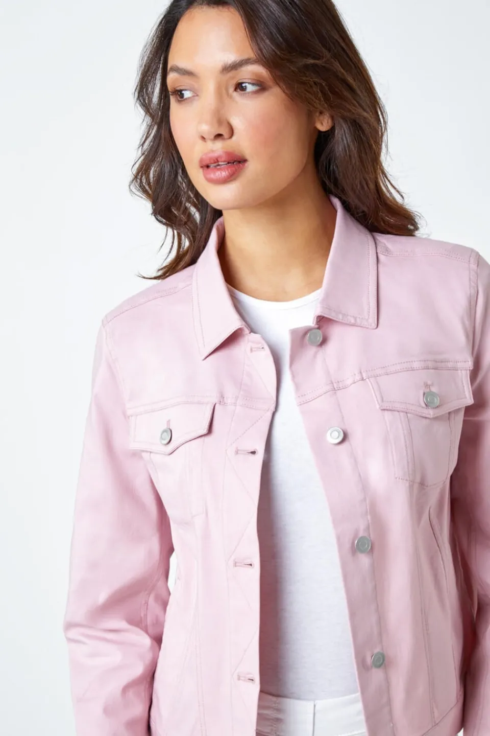 Coats & Jackets>Roman Light Pink Stretch Pocket Detail Jacket LightPink