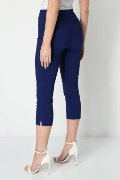 Trousers>Roman Midnight Blue Cropped Stretch Trouser MidnightBlue