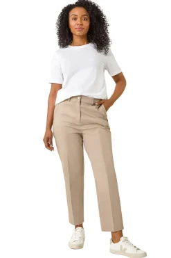 Trousers>Roman Mocha Petite Tapered Stretch Trouser