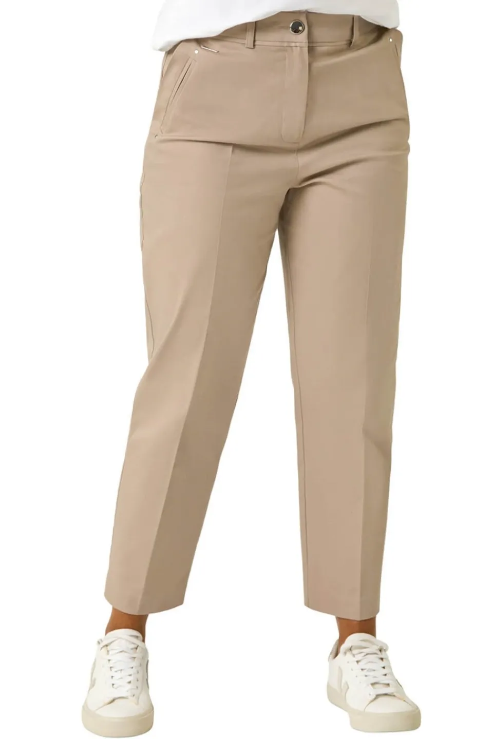 Trousers>Roman Mocha Petite Tapered Stretch Trouser