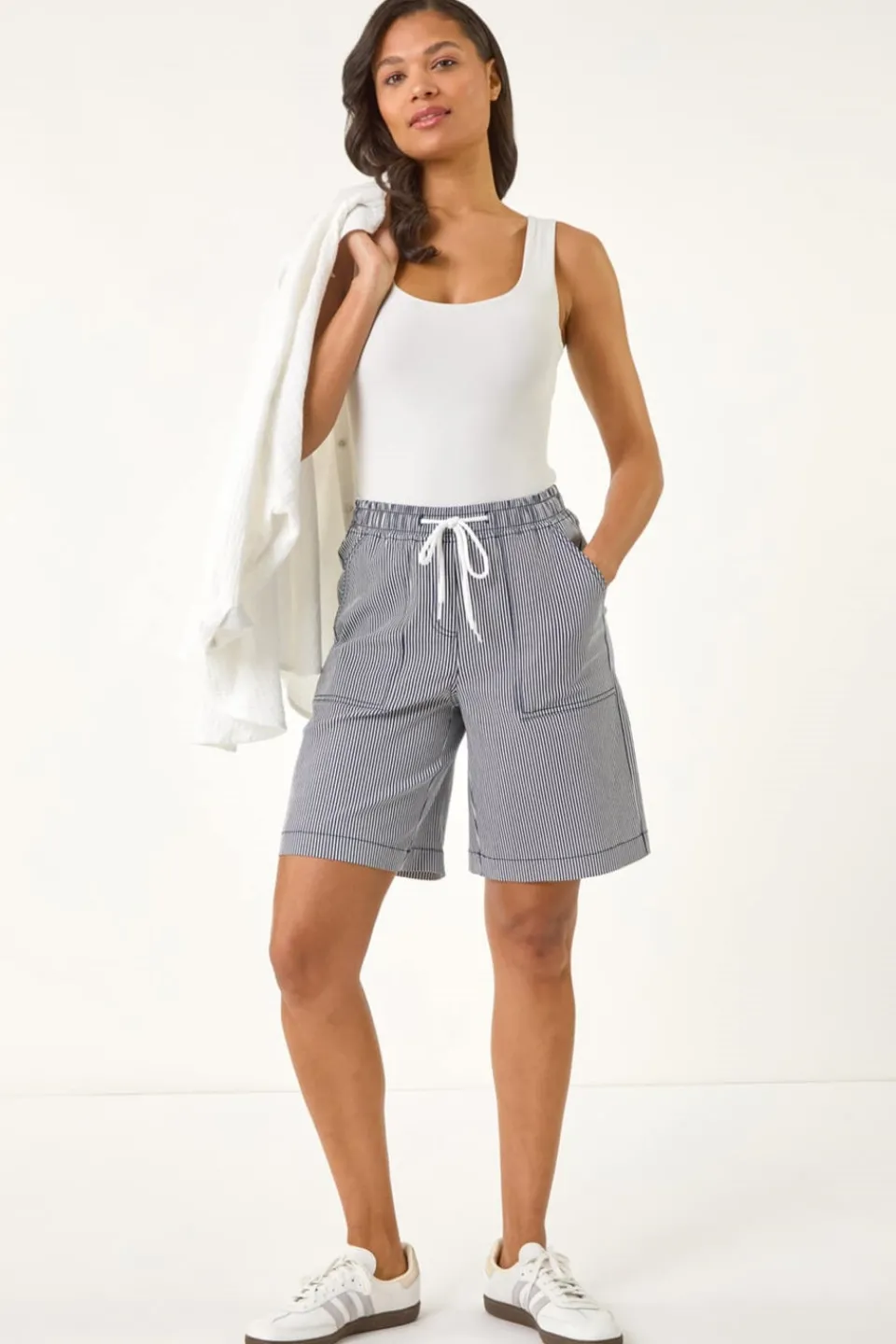 Shorts>Roman Multi Narrow Stripe Drawcord Shorts