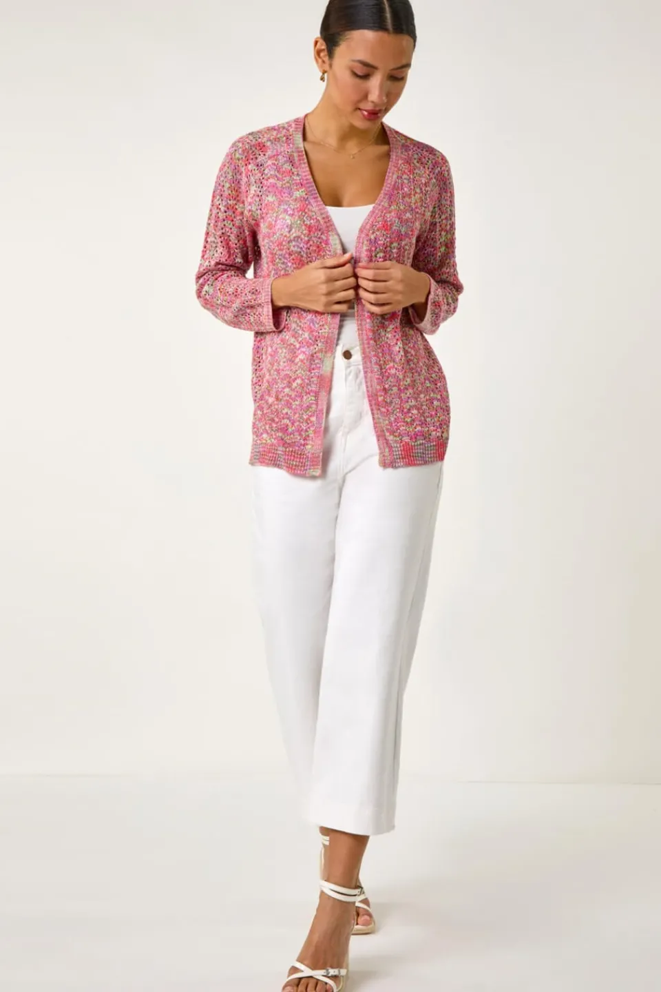 Tops>Roman Multi Space Dye Knit Cardigan
