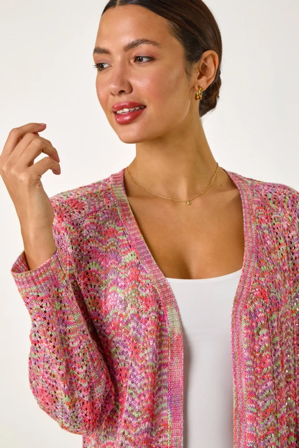 Tops>Roman Multi Space Dye Knit Cardigan
