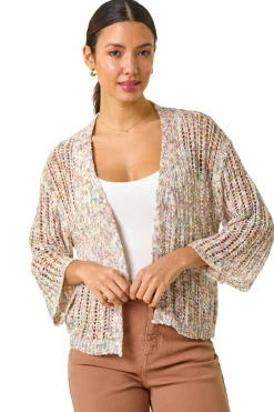 Tops>Roman Multi Stitch Detail Knit Cardigan