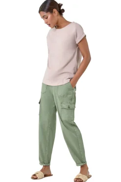 T-Shirts>Roman Plain Stretch Cotton Jersey T-Shirt Natural