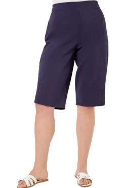 Shorts>Roman Curve Knee Length Stretch Shorts Navy