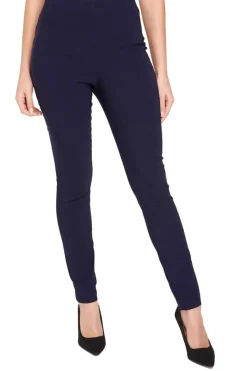 Trousers>Roman Full Length Elastic Waist Stretch Trousers Navy