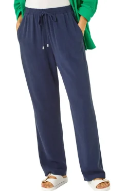 Trousers>Roman Full Length Linen Trouser Navy