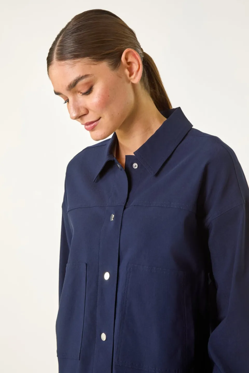 Coats & Jackets>Roman Navy Patch Pocket Jacket