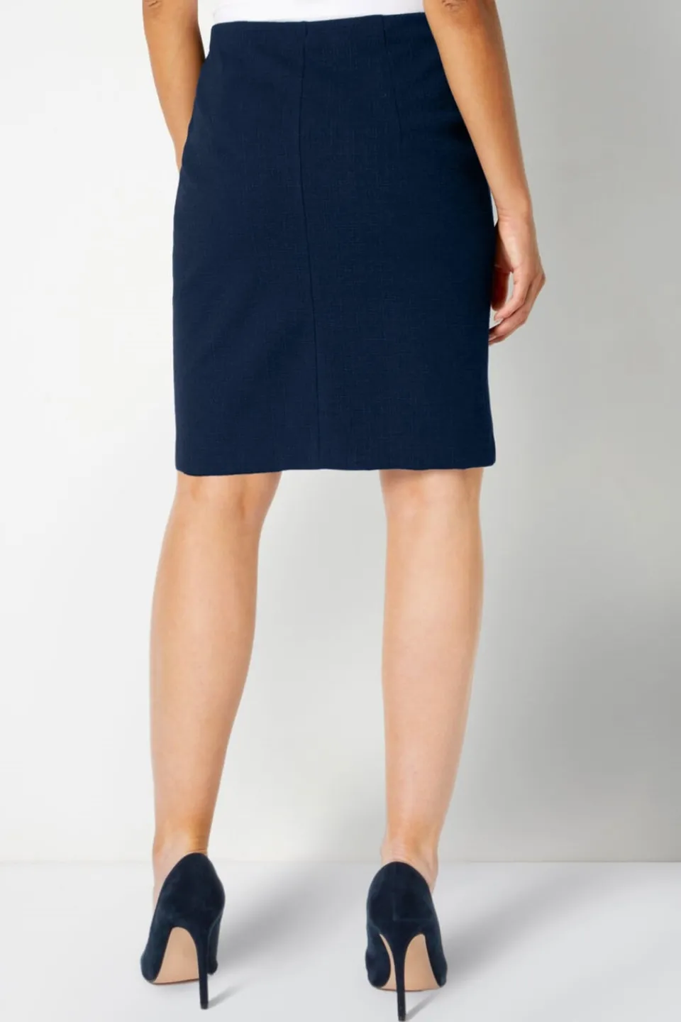 Skirts>Roman Short Textured Elastic Waist Jersey Skirt Navy