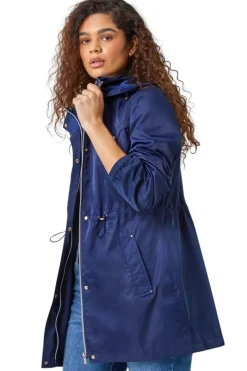 Coats & Jackets>Roman Shower Resistant Longline Jacket Navy