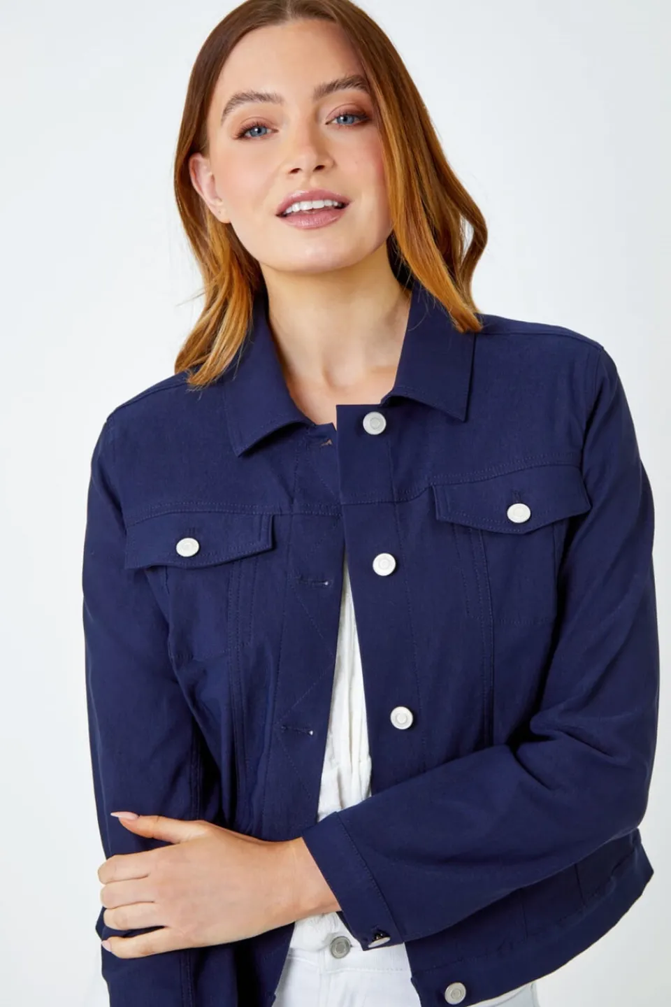 Coats & Jackets>Roman Stretch Pocket Detail Jacket Navy