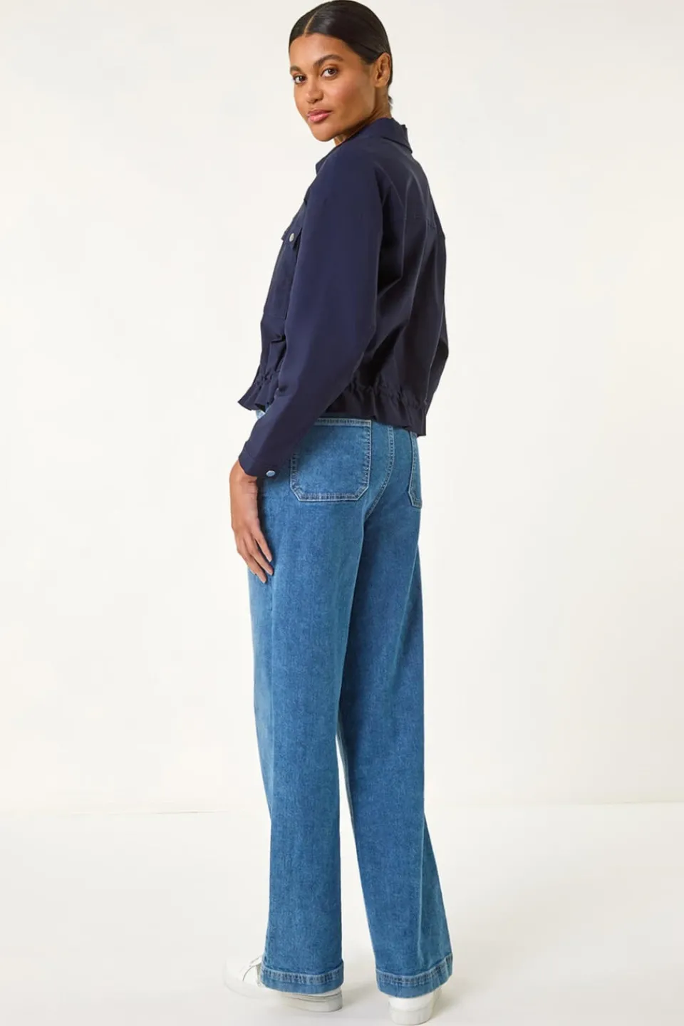 Coats & Jackets>Roman Navy Utility Collared Pocket Jacket