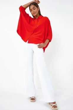 Tops>Roman Orange Relaxed Smart Stretch Shirt