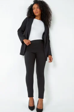 Trousers>Roman Petite Black Mock Pocket Stretch Trouser